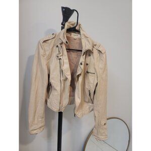 Jakett  Leather Camel Brown Jacket Size Small